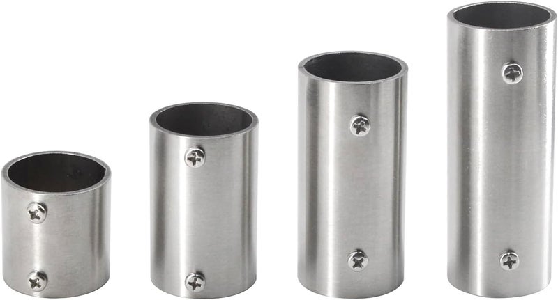 SeeRaphee (6 Pieces) 40mm Length Pipe Fittings Brushed Straight Pipe Connector Stainess Steel Rod Joint Fit for Tube Outside Diameter 32mm For Handrail,Clothes Hanging Rod and Storage Shelf - Image 3